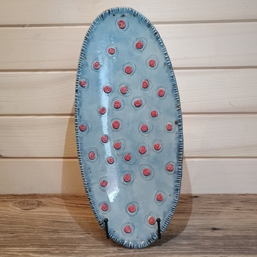 patera podłużna niebieska z czerwonymi spiralkami 2.jpg