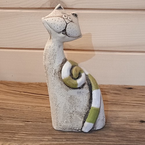 figurka ceramiczna kot z pasiastym ogonem.jpeg