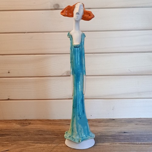 figurka ceramiczna dama anioł turkusowa.jpg