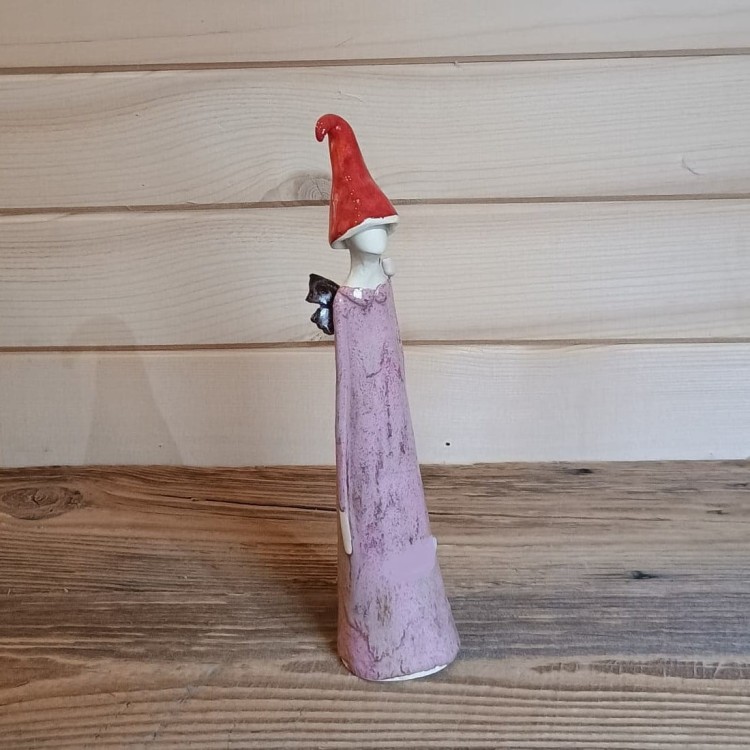 anioł skrzat w kapeluszu fioletowy