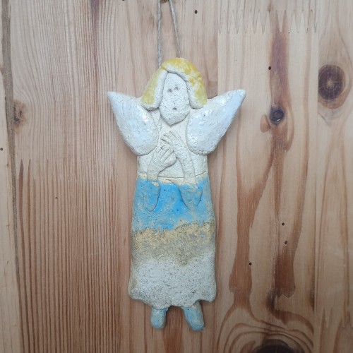 Anioł ceramiczny wiszący mały wariant 1.jpeg