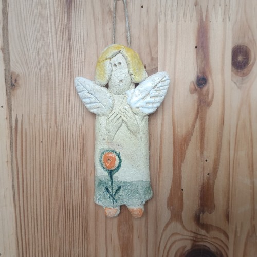 Anioł ceramiczny wiszący mały wariant 3.jpeg