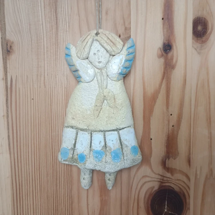 Anioł ceramiczny wiszący mały wariant 4.jpeg