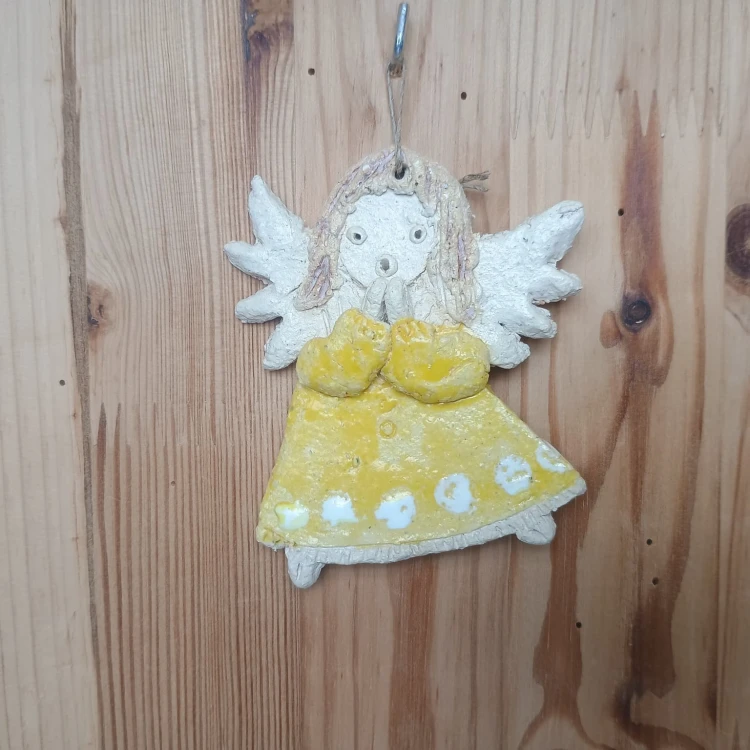Anioł ceramiczny wiszący mały wariant 10.jpeg