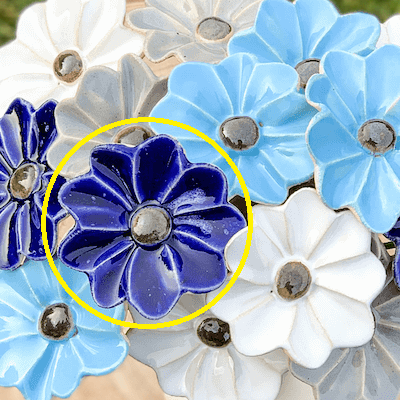 kwiat ceramiczny kobaltowy