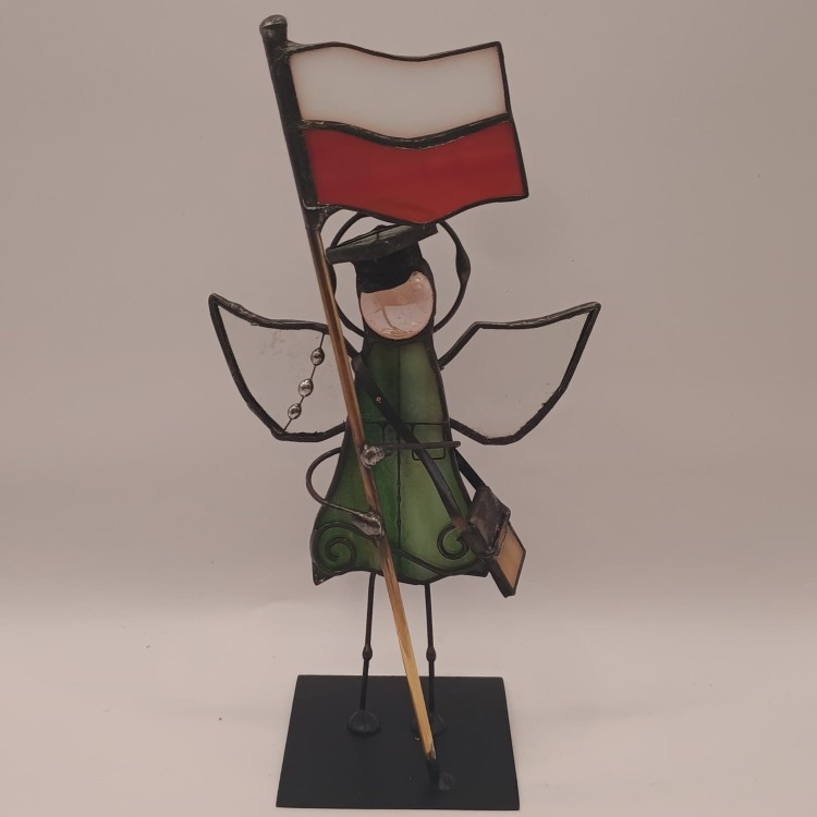 aniołek witrażowy żołnierz