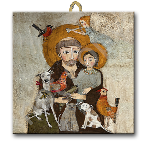 kafelek ceramiczny św. Franciszek wariant II