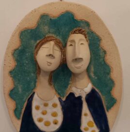 Monidło ceramiczne - portret pary wzór 4