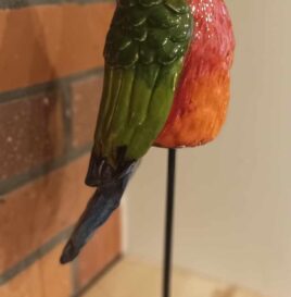 Papuga ceramiczna duża czerwona